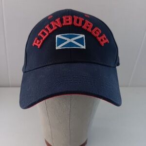 Navy Edinburgh Cap with Red Accents